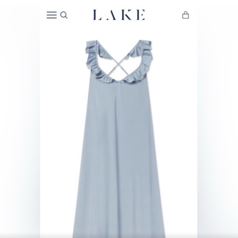 Lake Poplin Amelia Blue Ruffle Strap Dress/nightgown